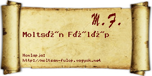 Moltsán Fülöp névjegykártya